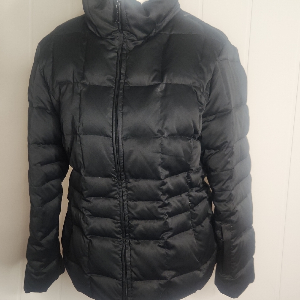 Calvin Klein Women's Classic Black Duck Feather Filled Quilted Puffer Jacket